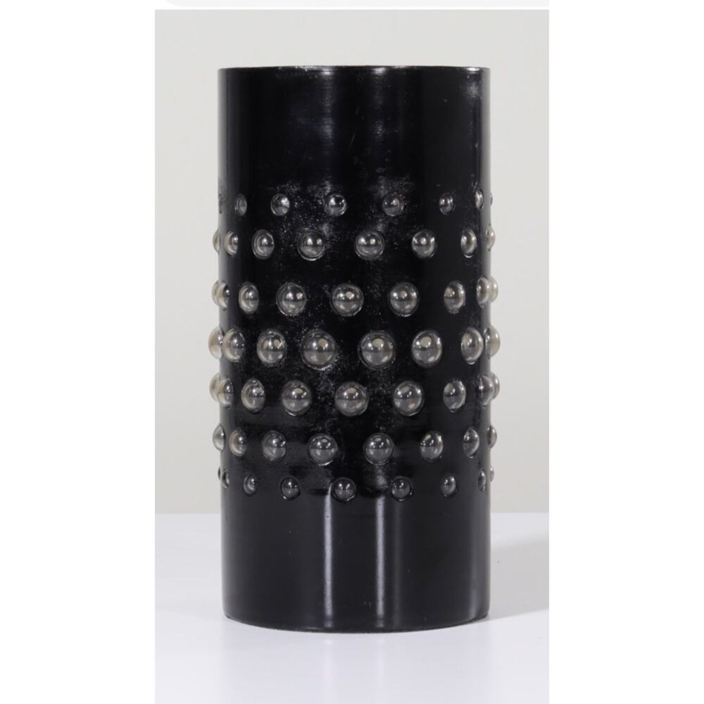 Tall MCM Brutalist Imprisoned Caged Glass Vase / Candle Holder - 9”x4.5” Rare